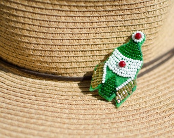 Rocket Pin - Beaded Brooch