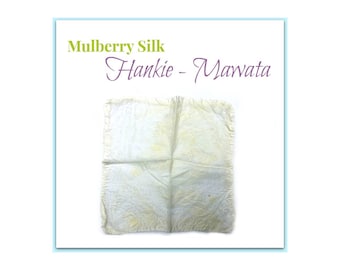 5 Mulberry Silk Hankies - Mawata Squares - Undyed Silk Fiber, Felting and Spinning Silk from Bombyx Mori