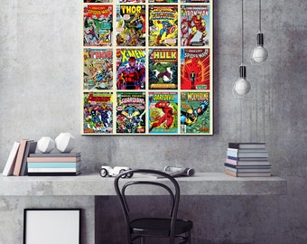 Marvel Comic Book Collage Canvas Print
