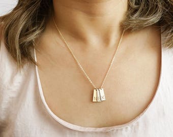 Multi tag necklace Sterling Silver, Gold Filled, Rose Gold • NBV16x6M0