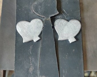 Heart pancake die - handmade steel die