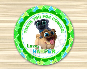 Puppy Dog Pals Thank You Tag. Puppy Dog Pals Favor Tag. Puppy Dog Pals Sticker. Diy Puppy Dog Pals Birthday Party.
