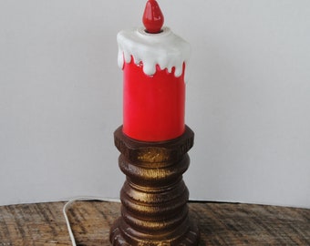 Vintage Christmas Blow Mold Lighted Candle Empire Plastics 1969