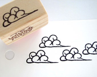 Cloud Hand Carved Rubber Stamp, Flying Cloud