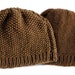 Hand knitted Manx Loaghtan wool beanie hat