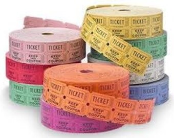 Raffle Tickets - Bridal Shower Tickets - Two Part Raffle Tickets - Door Prize Tickets - Carnival Tickets - Fair and Circus Tickets