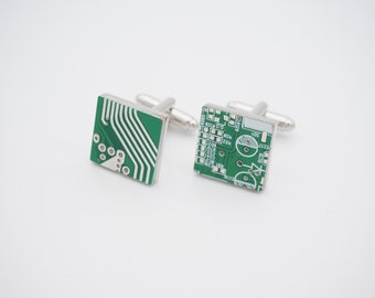 Circuit Board Cufflinks, Computer Chip, Motherboard, Men's Gift, Men's Accessories