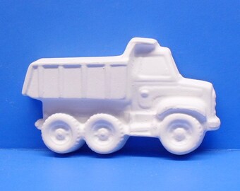 Ready To Paint/DIY/Plaster/ChalkWare/PlasterCraft Flat Back Magnet Dump Truck #211