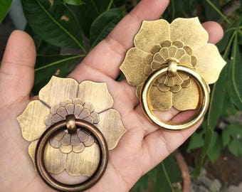 Drop Hanldes Ring Drawer Pulls Handle Knobs Dresser Knob Dark Antique Bronze Rustic Cabinet Door Pulls