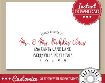 editable christmas envelope templatechristmas envelope