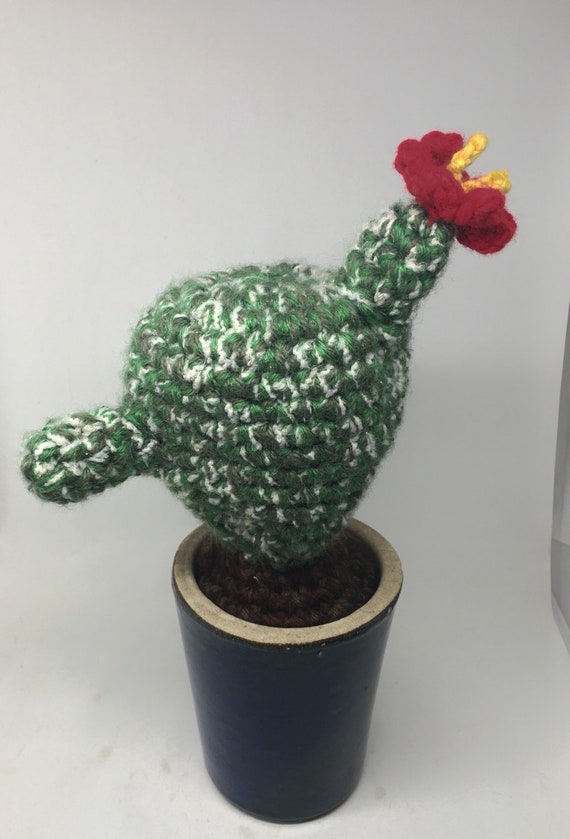 Hand crocheted cactus soft sculpture