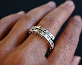 Sinn Sterling Silver Ring Band Unique Ring Boho Jewelry