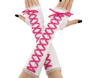 bridal gloves bridesmaid gloves long mittens pink gloves fingerless mittens formal gloves womens gloves bride wedding white gloves pink 1585