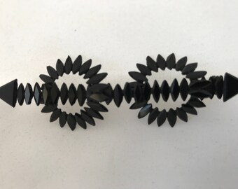 Victorian French Jet Arrow Brooch Victorian Mourning Jewelry French Black Jet Jewelry Circa 1800s Victorian Jet Jewelry Arrows and Circles
