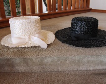 Vintage Spectator Hats Black/White 2 PC LOT