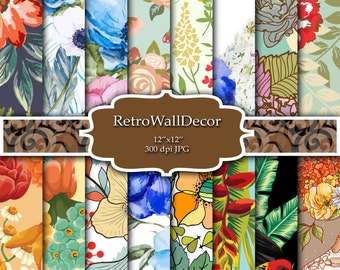 Floral Digital Paper Floral Patterns Scrapbook Floral Decoupage Papers Exotic Flower Paper Roses Background Paper Buy 2 Get 1 FREE