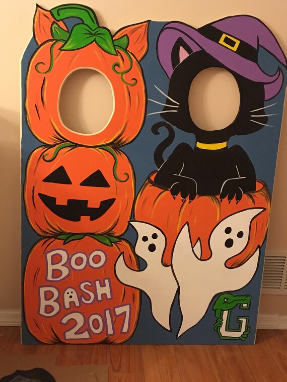 Halloween Wooden Photo Booth Prop Black Cat Photo Op