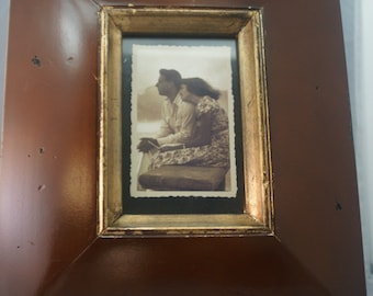 Framed Vintage Black and White Photo of Young Couple