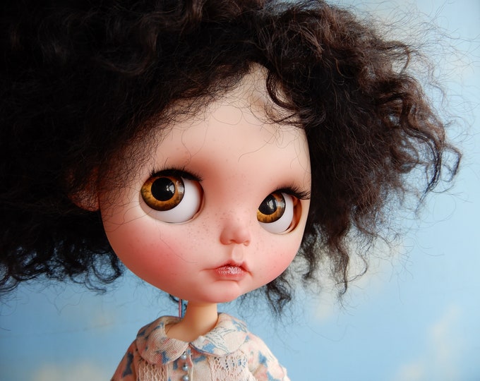 Custom Blythe Doll with black reroot