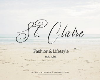 Premade Customizable Logo Design - Minimal Logo - Typeface - Handwritten Logo - Photography Business Blog Brand Logo - Branding - St. Claire