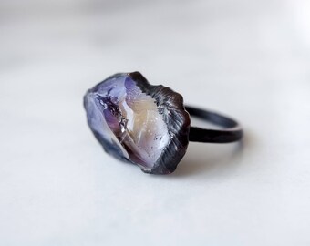 Ametrine ring Raw Ametrine ring Raw stone ring Raw crystal ring Natural stone ring Rough stone ring Copper ring Boho ring Bohemian jewelry