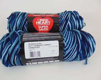 Shaded dusk - Red Heart Super Saver variegated yarn 100% acrylic worsted weight - 4507