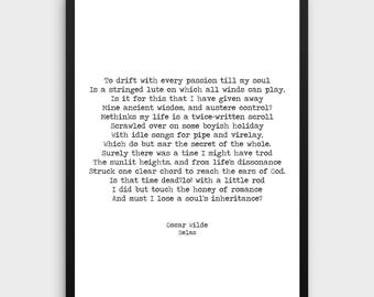 Oscar Wilde "Helas" Print | Inspirational Print, Literature Poster, Poem Print, Literature Art, Literature Print, Book Art, Typewriter Quote
