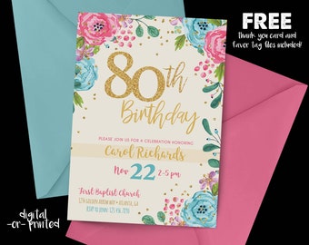 invitations for 80th birthday party