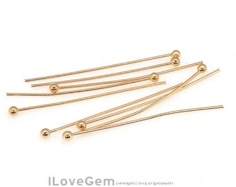 SALE / 200pcs / NP-1082 Rose Gold plated, Ball Head pins, Head pin findings, 2.0mm Ball, 23GaX30mm
