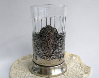 Melchior glass holder Tea cup holder Soviet podstakannik Russian podstakannik Soviet glass holder USSR podstakanik Vintage glass holders