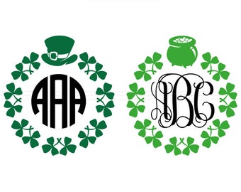 Download St. Patrick's Day SVG Monogram Frames instant download cut