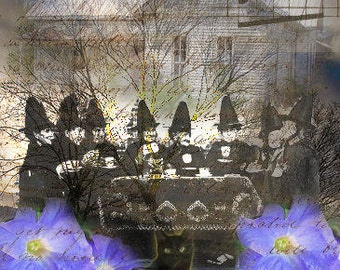 ZNE ATC ACEO - A Witch Tea Party- Digital Collage Art by ruby