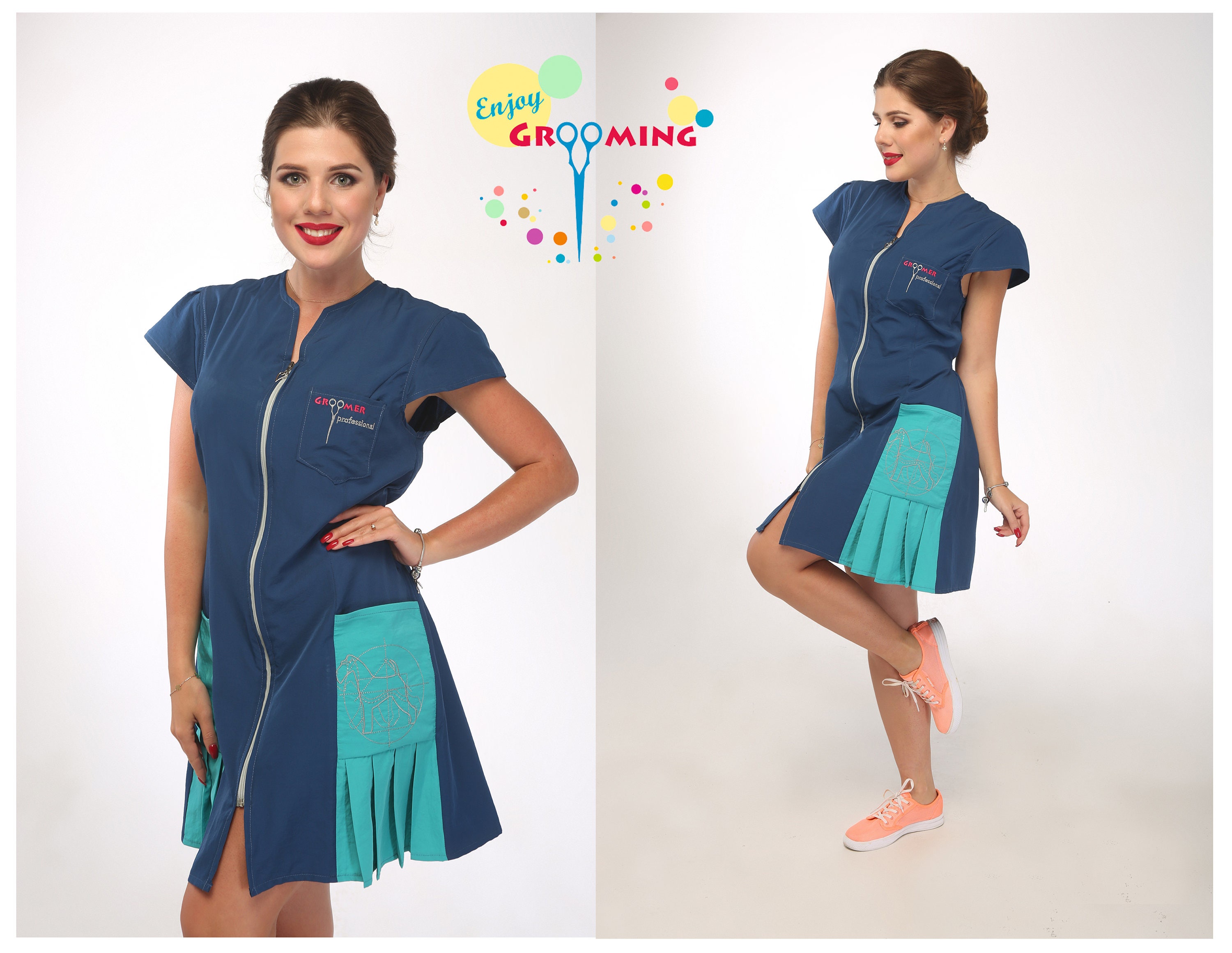 Grooming Tunic LADY for Dog groomer Pet groomer Zoostylist