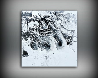 Art Painting Acrylic Painting Abstract Art Small Wall Art Canvas Black and White Home Decor Small Canvas Art, Small Wall Hanging Art 10 x 10