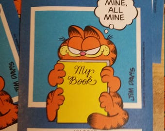 Vintage Antioch Book Plates - Garfield - Set of 5 Bookplates