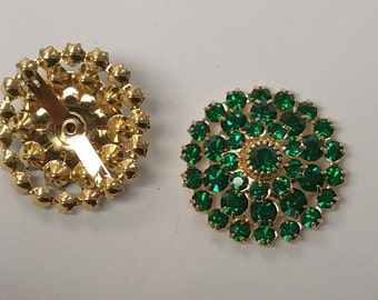 Swarovski Crystal in Emerald Green Plated in 24k Gold in row of 4 (2)