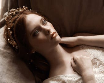 Oak leaf wedding diadem, Grecian goddess crown - Aphrodite no. 2221