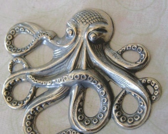 Silver Octopus Embellishment 194