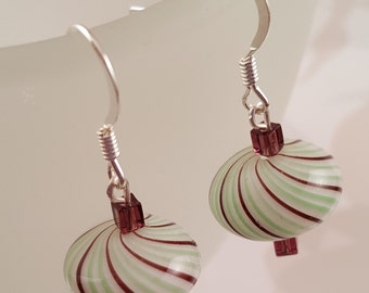 Green & Purple Curved Lines Earrings