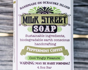 Mint Coffee Soap - Vegan Soap - Peppermint Coffee - Ocracoke - Peppermint Soap - Lavender Soap