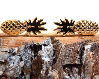 Little Dainty Pineapple Studs, Gold Pineapple Earrings, Hipster Jewelry, Gifts for Her, Geek Earrings