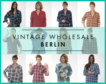 Vintage FLANNEL shirts colorful MIXED LOT x 10 items, wholesale, 80s, 90s, grunge, distressed, high quality bulk, ready for wear or resale