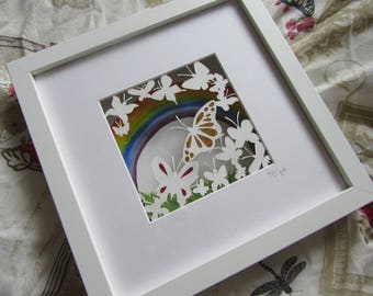 Butterfly Meadow. Original papercut art