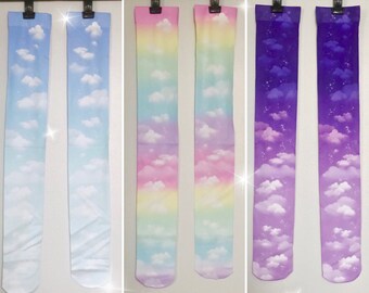 Cloudy Day Thigh Highs - 3 Colorways - One Size