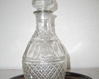 decanter for your bar - pressed glass liquor bottle - mad men shabby cottage chic - hollywood regency - hipster barware
