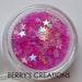 Magenta Iridescent Star Glitters. 5 grams