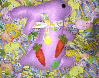 Felt Purple Standing Easter Bunny