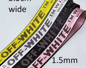 Off-white Ribbon sports stripe fabric badge crest Logo Patch brand Badge Emblem Tracksuit Patches Sew On for Clothes Hats etc
