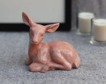Ceramic Deer Doe in Pink