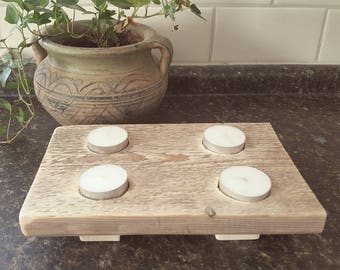 Reclaimed, wooden, Tealight, candle holder, home decor